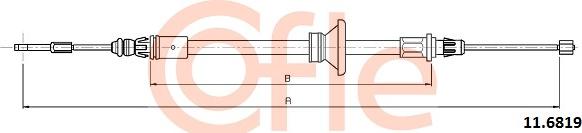 Cofle 92.11.6819 - Cable, parking brake parts5.com