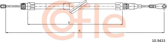 Cofle 10.9433 - Tirette à câble, frein de stationnement parts5.com
