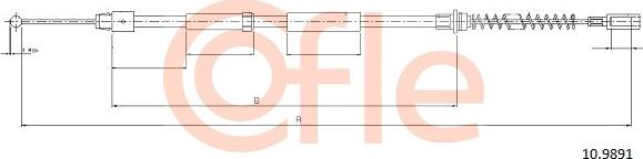 Cofle 92.10.9891 - Cable, parking brake parts5.com