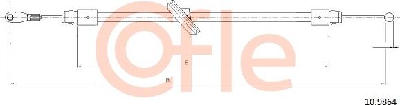 Cofle 10.9864 - Ντίζα, φρένο ακινητοποίησης parts5.com