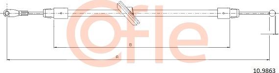 Cofle 10.9863 - Ντίζα, φρένο ακινητοποίησης parts5.com