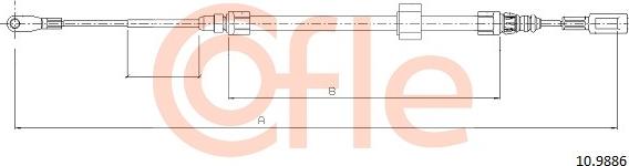 Cofle 10.9886 - Cable, parking brake parts5.com