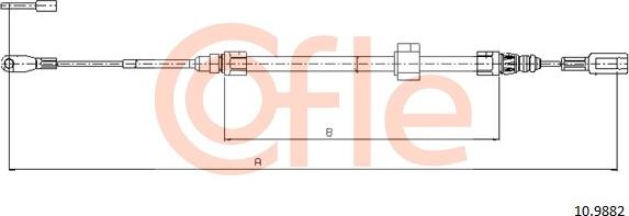 Cofle 92.10.9882 - Cable, parking brake parts5.com