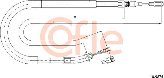 Cofle 10.9874 - Cable de accionamiento, freno de estacionamiento parts5.com