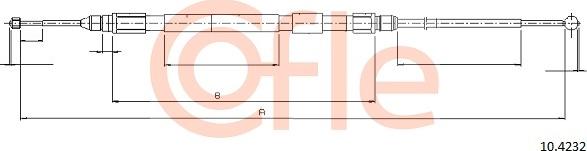 Cofle 10.4232 - Cable, parking brake parts5.com