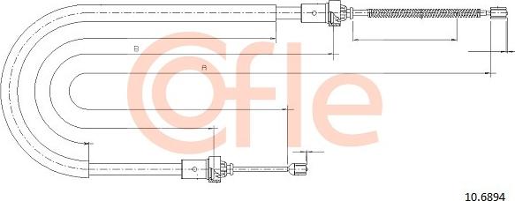 Cofle 92.10.6894 - Cable, parking brake parts5.com