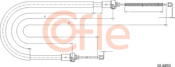 Cofle 92.10.6893 - Ντίζα, φρένο ακινητοποίησης parts5.com