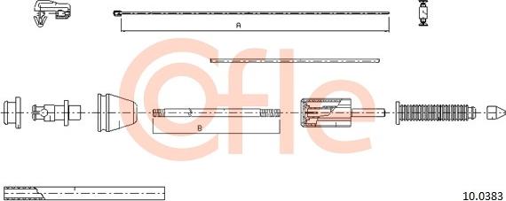 Cofle 10.0383 - Gaz pedalı teli parts5.com