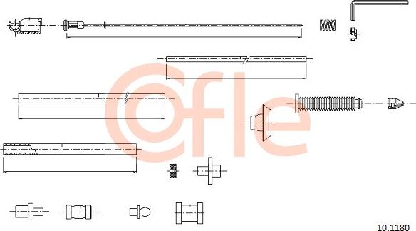 Cofle 10.1180 - Câble d'accélération parts5.com