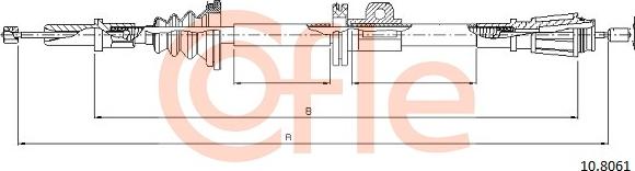 Cofle 10.8061 - Cablu, frana de parcare parts5.com