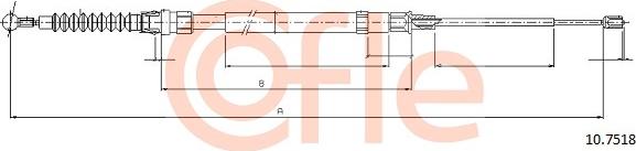 Cofle 92.10.7518 - Cablu, frana de parcare parts5.com