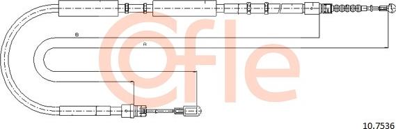 Cofle 92.10.7536 - Ντίζα, φρένο ακινητοποίησης parts5.com