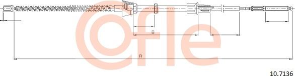 Cofle 10.7136 - Cable, parking brake parts5.com