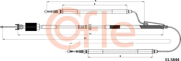 Cofle 11.5844 - Cable de accionamiento, freno de estacionamiento parts5.com