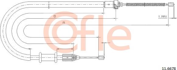 Cofle 11.6678 - Tel halat, el freni parts5.com