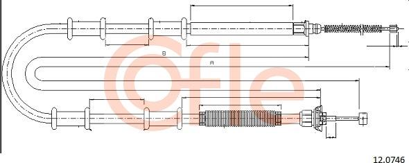 Cofle 12.0746 - Cable, parking brake parts5.com