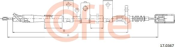 Cofle 17.0367 - Cablu, frana de parcare parts5.com