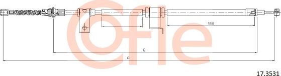 Cofle 17.3531 - Cablu, frana de parcare parts5.com