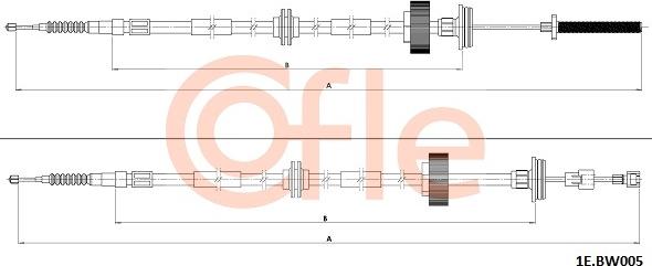 Cofle 1E.BW005 - Cablu, frana de parcare parts5.com