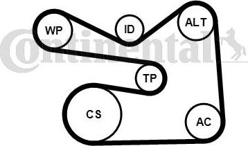 Continental CTAM 6PK1733K3 - Hosszbordás szíj készlet parts5.com