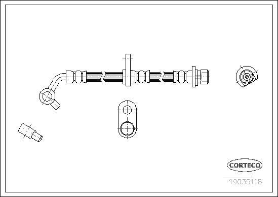 Corteco 19035118 - Ελαστικός σωλήνας φρένων parts5.com