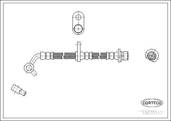 Corteco 19035117 - Ελαστικός σωλήνας φρένων parts5.com