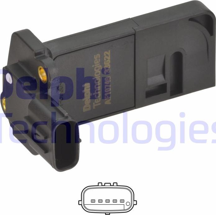 Delphi AF10749-12B1 - Medidor de la masa de aire parts5.com