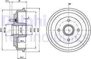 Delphi BF487 - Tambor de freno parts5.com