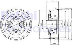 Delphi BF426 - Bęben hamulcowy parts5.com