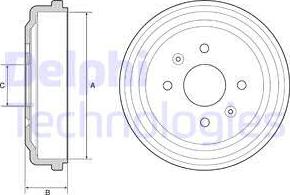 Delphi BF548 - Tambor de freno parts5.com