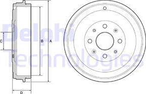 Delphi BF503 - Bęben hamulcowy parts5.com