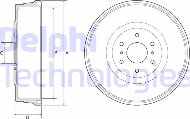 Delphi BF623 - Tambor de freno parts5.com