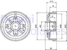 Delphi BF324 - Brake Drum parts5.com