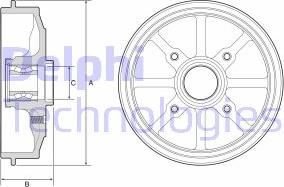 Delphi BFR484 - Brake Drum parts5.com