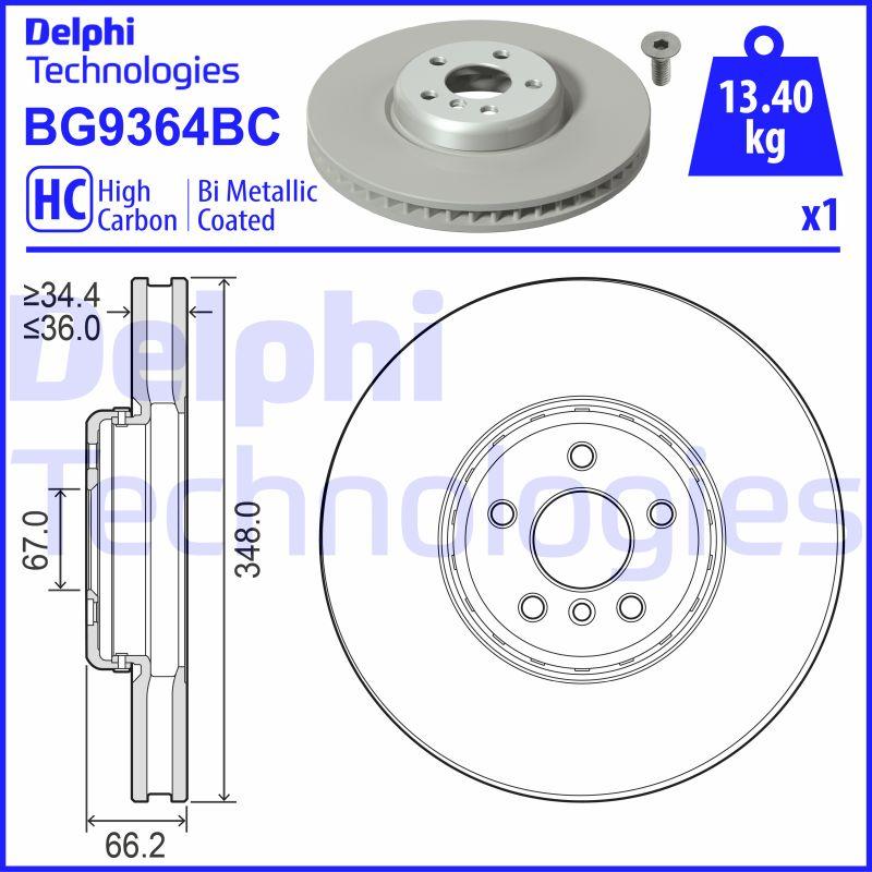 Delphi BG9364BC - Disco de freno parts5.com