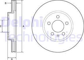 Delphi BG4965C - Disque de frein parts5.com