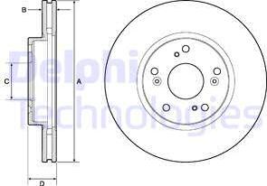 Delphi BG4774C - Disco de freno parts5.com