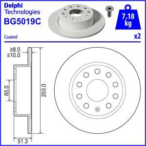 Delphi BG5019C - Bremsscheibe parts5.com