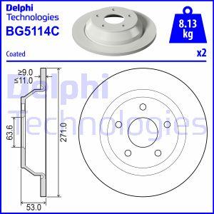 Delphi BG5114C - Disco de freno parts5.com