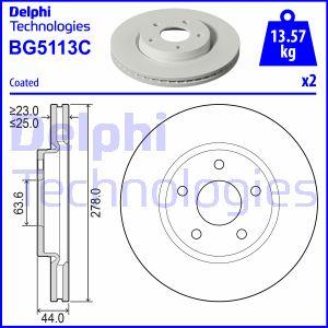 Delphi BG5113C - Disco de freno parts5.com