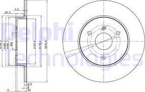 Delphi BG3526 - Zavorni kolut parts5.com