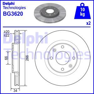 Delphi BG3620 - Brzdový kotúč parts5.com