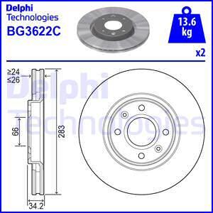 Delphi BG3622 - Zavorni kolut parts5.com