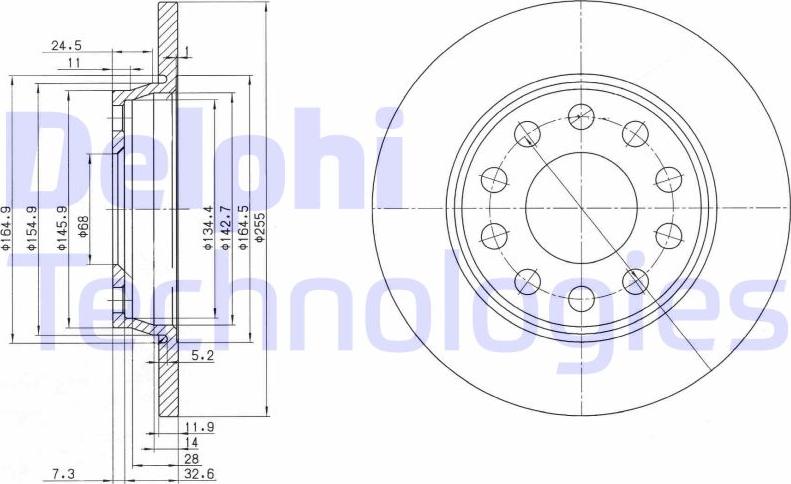 Delphi BG3674C - Tarcza hamulcowa parts5.com