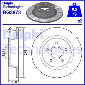 Delphi BG3873 - Kočni disk parts5.com