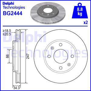 Delphi BG2444 - Kočioni disk parts5.com