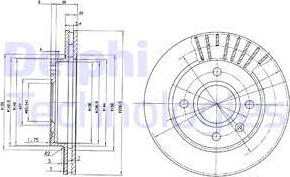 Delphi BG2440 - Disco de freno parts5.com