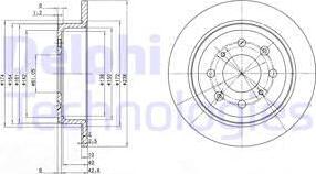 Delphi BG2538 - Disco de freno parts5.com