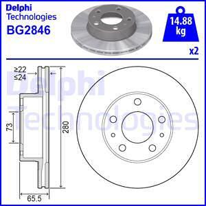 Delphi BG2846 - Δισκόπλακα parts5.com