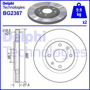 Delphi BG2387 - Zavorni kolut parts5.com